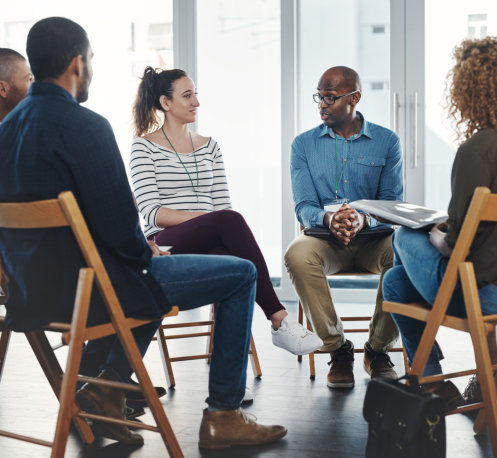 group therapy in the function hall